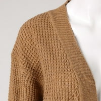 Gubotare Cardigani za žene Trendi dugi ženski povremeni dugi rukav otvoren prednji lagani džemper sa