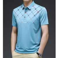 Polo košulje za muškarce Regular Fit Ležerne poslovne vlage Wikure Polo majica Plava M