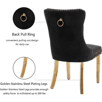 Tapacirani baršunasti stolice za ručicu 4, gumb Tufted Masivno trpezarija sa zlatnim nehrđajućim čeličnim