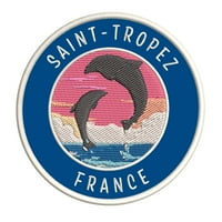 Saint-Tropez, Francuska Dolphin zalazak sunca Iron ili šivanje na vezenu mrlju tkanine zakrpa Ocean