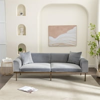 83.2 Velvet kauč, moderni tapecirani naglašeni kauč sa jastucima i metalnim nogama, udoban loveseat