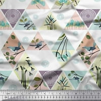 Soimoi pamučna poplin tkanina geometrijska, cvjetna i ptica patchwork tkanina od dvorišta široka