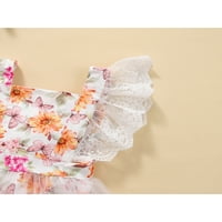 Musuos Newborn haljina za bebe Romper, dječja dječja dečja čipka za mahuna leta muha s rukavima Cvjetni