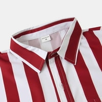Striped casual rever kardigan labava majica Vintage Muška košulja crvena