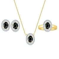 Nakit za žene Žuti pozlaćeni srebrni halo dizajner nakit, naušnica i privjesak ogrlica dragulje i originalni