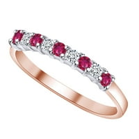 0. Karat Simulirani rubin i bijeli prirodni dijamantski kamen vječnosti vjenčani prsten za vjenčanje