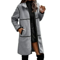 Ženska nova jakna za crtanje duge boje zatvarača sa zatvaračem Otvorene dukseve Duks topao modni kaput