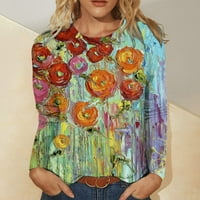 Žene Grafički print Košulje s dugim rukavima Ležerne prilike za vrat izrez na vrhu Moda Elegantna trendi