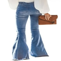 Pgeraug gamaše za žene visoko struk elastične strijele za oblikovanje koljena jeansu hlače za žene nebesko