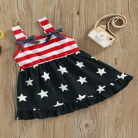 GENUISKIDS 18m-6Y Toddler Kids Girls 4. srpnja Haljina bez rukava Little Girls American Flag Ispis haljina