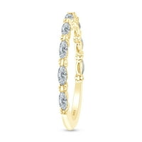 Carat Marquise bijeli prirodni dijamantski vjenčani prsten za vjenčanje u 14k žuto zlato preko sterlinga