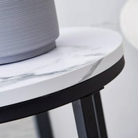 Alekto krajnji sto, gornja boja: bijela, vrhunski materijal: proizvedeno drvo