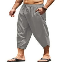 Glonme Capri pantalone za muškarce Ležerne prilike labave joge pantalone elastična struka na plaži tamno