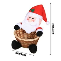Sretan božićni bombonski košaricu Dekoracija Santa Snowman Storage Basket Desktop Candy Bo Snack Stor