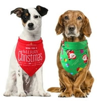Vnanda Dog Bandana Christ Classic Plaid PET šal trokut Bibs Kerchief Merry Božić Santa Snowman Print