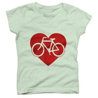 Dan zaljubljenih bicikla u srčanim djevojkama Mint Zelena grafika - Dizajn od strane ljudi s