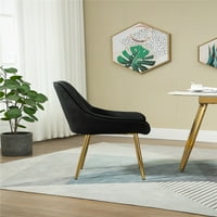 Velvet Stolice, moderna tapacirana stolica za slobodno vrijeme sa zlatnim metalnim nogama i naslonom,