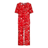 Pidžame za žene postavljeno kratki rukav Capri pijamas Ladies Meka Comfy ljetna odjeća za spavanje s