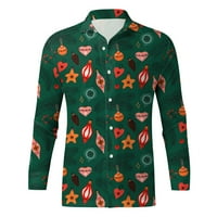 Yubnlvae Muškarci Ležerne prilike dugih rukava Jesenski zimski božićni 3D tiskane majice Top bluze