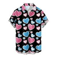 Tklpehg majice za muškarce kratki rukav labavi fit košulje Valentinovo tiskane majice na plaži Ljetni