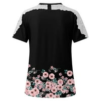 Royallove Ženske košulje Ljeto čipka Dizajn kratkih rukava s kratkim rukavima V izrez Majica Dressy