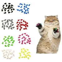 Talus meka plastična šarena mačka kap za nokte za nokte šape zaštitni poklopac sa ljepilom bijeli l
