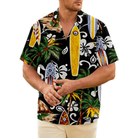 Havajska majica Palm Tree sa cvjetnim uzorkom Skraćena ljetna plaža Ležerne tipke Down Aloha Majica