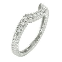 Dazzlingrock kolekcija 0. Carat 14k okrugli dijamantski ženski vjenčani band odgovara stražarski prsten