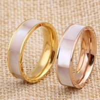 Shell prsten za žene muškarci elegantni srebrni zlatni zlatni zlatni prsten od nehrđajućeg čelika za