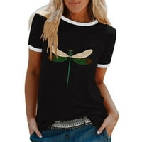 Ženske modne košulje kratkih rukava Ties Print Tops V-izrez Majica Comfy Casual Laise Bluuses Ljetna