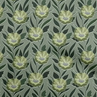 Onuoone Georgette viskoza zelena tkanina cvjetna retro haljina materijala materijala od tkanina od dvorišta