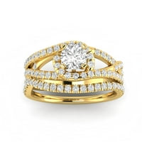 1. Carat TW ženski prirodni dijamantni bridalni prsten sa zaručnim prstenom i vjenčanim opsegom u 10k