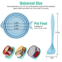 Silikonska hrana za kućne ljubimce mogu poklopci sa kašikom, pasa CAT prekrivača hrane, FDA sigurna