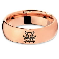 Tungsten Bulls Band prsten Muškarci Žene Udobne cipele 18K Rose Gold Dome Polirano