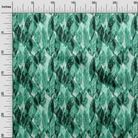 Onuone baršunasto more Zelena tkanina akvarel listova Listova DIY odjeća prekrivajući tkaninu za ispis