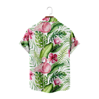Flamingos i cvijeće uzorak Havajska majica modni muški kratki rukav ulični odjeći Dječaci Odštampani