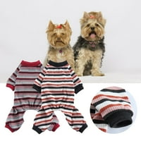 Anvazise Puppy odjeća s dugim rukavima Držite tople prugastog padžama PET četveronožne odjeće za klimatizirane
