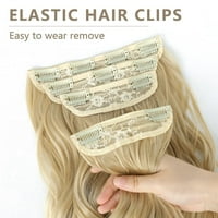 Klip u dugi valovito sintetički ekstenzija za kosu Zlatna plavuša debela friber dvostruka kosa za žene