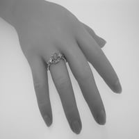 Britanci napravio je 10k bijeli zlatni prirodni turkizni i dijamantni ženski prsten - veličine opcija