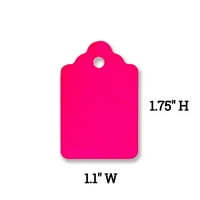 Prazno unstrung rollchandise oznake, 1.1 W 1,75 H Veličina br. 5, fluorescentna ružičasta, pakovanje