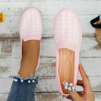 Retro modni klizanje na mrežice casual cipele za žene prozračne hajdstooth otisnute neklizajuće ravne