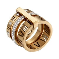Randolph vijesti modni modni prstenovi za prstenje nakit umetnuli cirkon od nehrđajućeg čelika rimske