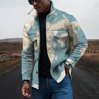 Zimske jakne za muškarce Ležerne prilike za ispis Dugih rukava džepna odjeća jakna do 65% popusta