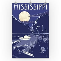 Mississippi, jezero noću