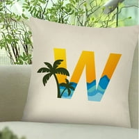 PJTEWAWE jastuk za ljetnu plažu kokosovo slovo serije pamučni jastuk pokrivač jastuka za obrnute za