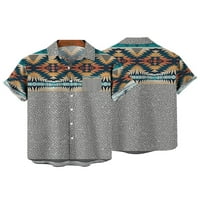 Bomotoo muns baggy tunika sa džepom boemskim vrhovima Dnevni odjev labav fit geometrijsko tiskano majica