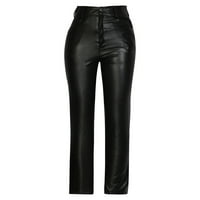 Muške kožne hlače punk retro gotičke tanke crne casual pantalone otporne na rastezljive mršave hlače