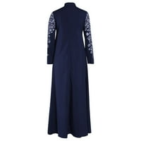 Maxi haljine za ženske haljine s dugim rukavima kaftana arapska Jilbab Abaya čipkasti šivanje maxi haljine