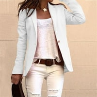Ženska modna otvorena kardigana s dugim rukavima Casure, casual, ogroman džepovi jakne kaput bijeli