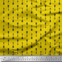 Soimoi Yellow Poly Georgette Tkanine strelice arrow Ispis tkanina sa širokim dvorištem